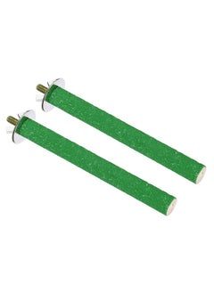 PATIKIL PATIKIL 0.6x5.5 Inch Bird Cage Perch, 2 Pack Parrot Stand Paw Grinding Stick Bird for Parakeet Cockatiel Cage Accessories, Green  - Image 1