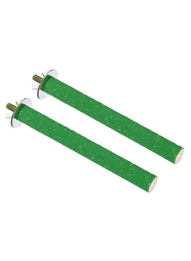 PATIKIL 0.6x5.5 Inch Bird Cage Perch, 2 Pack Parrot Stand Paw Grinding Stick Bird for Parakeet Cockatiel Cage Accessories, Green - Image 1