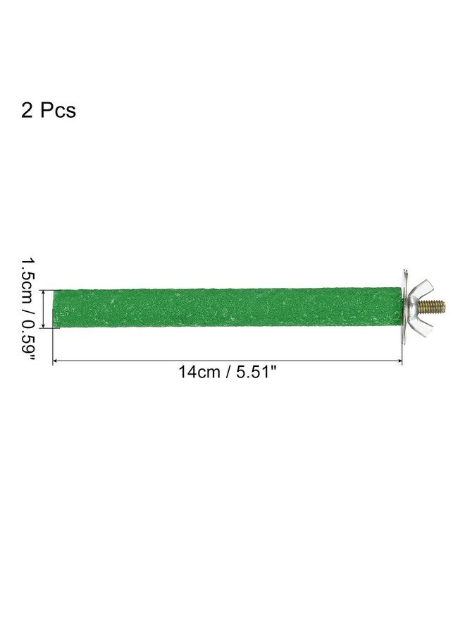 PATIKIL 0.6x5.5 Inch Bird Cage Perch, 2 Pack Parrot Stand Paw Grinding Stick Bird for Parakeet Cockatiel Cage Accessories, Green - Image 2