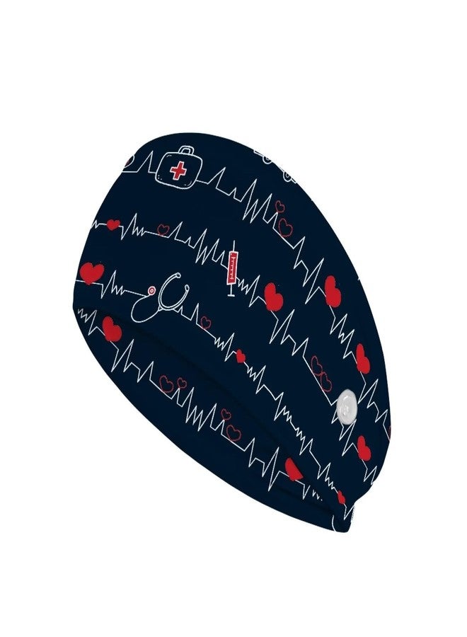 Babrukda Nursing Headbands with Buttons for Nurse Doctor Women Men Bandana Headwrap Elegant Style Face Covering Holder Ear Protection Wide Stretch Hair Wraps Elastic Sweatband Turban - Image 1
