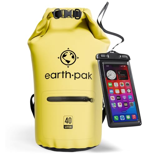 Earth Pak حقيبة جافة مقاومة للماء من Earth Pak مع جيب بسحاب - حقيبة ظهر جافة مقاومة للماء تحافظ على المعدات جافة للكاياك - غلاف هاتف مقاوم للماء - Image 1