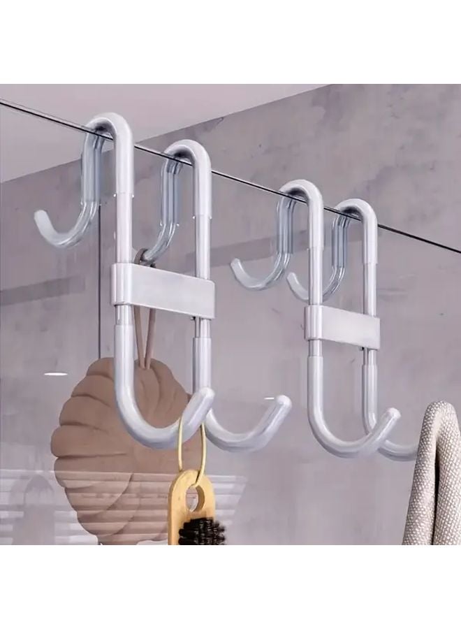 Black Heavy Duty Shower Door Hook Rust Proof No Drill Installation Bathroom Organizer - Image 3