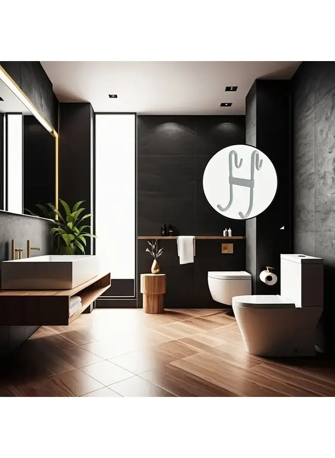 Black Heavy Duty Shower Door Hook Rust Proof No Drill Installation Bathroom Organizer - Image 2