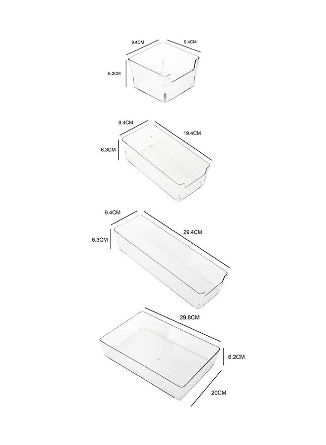ايست من نون مجموعة منظم مكتب من البلاستيك الشفاف، مكونة من 10 قطع - مساحات متعددة الأحجام للمكتب والمنزل والدراسة - Image 2