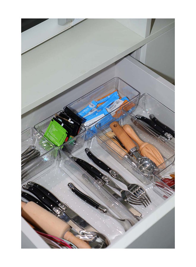 ايست من نون مجموعة منظم مكتب من البلاستيك الشفاف، مكونة من 10 قطع - مساحات متعددة الأحجام للمكتب والمنزل والدراسة - Image 3