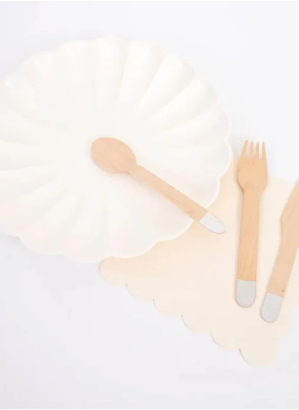 Meri Meri Wooden Cutlery Set - Silver