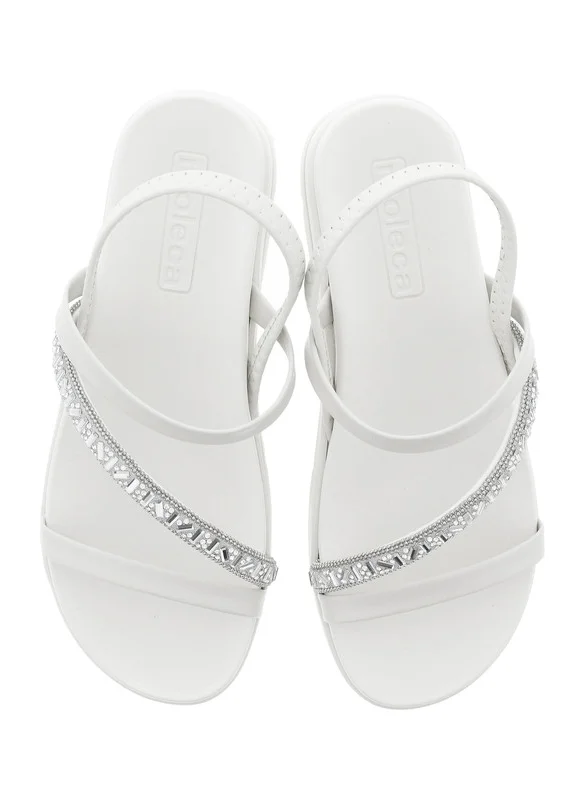 MOLECA Moleca Ladies Sandals With Back Strap Off White | Made In Brazil
