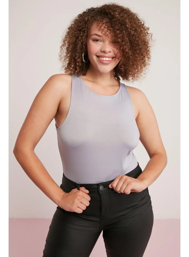 Ethiquet Shelby Women's Full-Fit Halter Neck Sleeveless Grey Plus Size Body