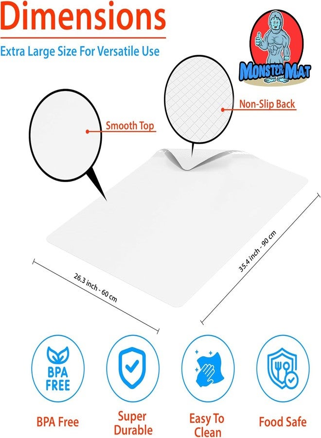 Monster Mat MonsterMat Extra Large Flexible Kitchen Mat – 23.4" x 35.6" x 0.08" – Ultra Thin Chopping Board, durable, Non-Slip, and Versatile Kitchen Extra Large Cutting Board and Craft Cutting Mat (1) - Image 2