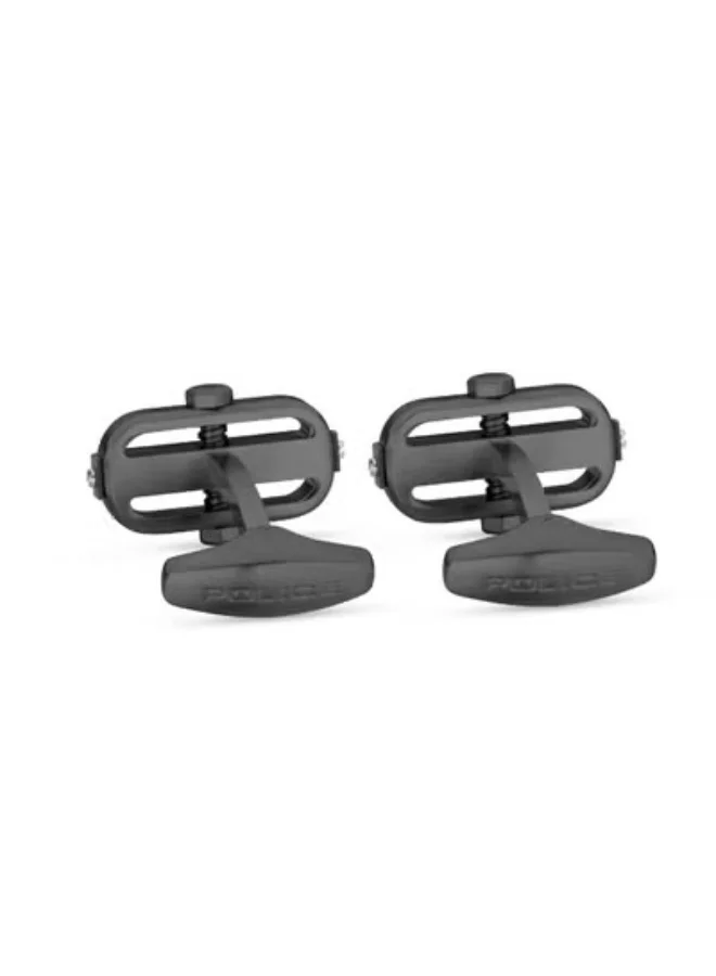 POLICE  Screw Gunmetal and Black Stainless Steel Cufflinks for Men  | Best Price UAE