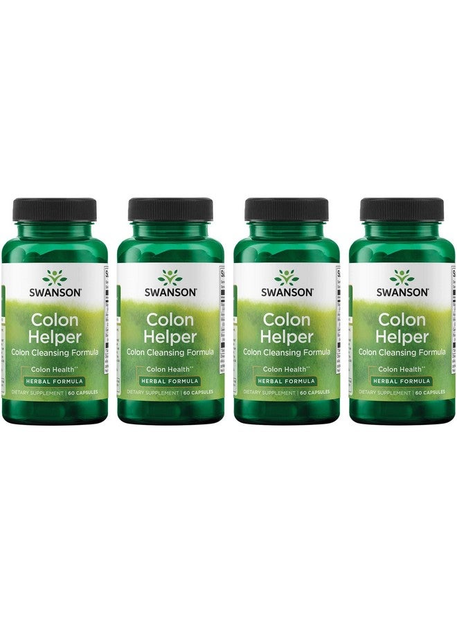 Swanson Colon Helper - Promotes Digestive Health Using Vervain, Goldenseal Root, Slippery Elm Bark & More - Herbal Supplement Aiding Healthy Eliminations - (60 Capsules) 1 Pack (4 Pack) - Image 1