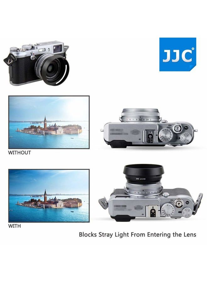 JJC غطاء عدسة من الألمنيوم مع حلقة محول فلتر 49 مم لكاميرات فوجي فيلم X100F X100T X100S X100 X70 بديل لفوجي فيلم LH-X100 AR-X100 / أسود - Image 4