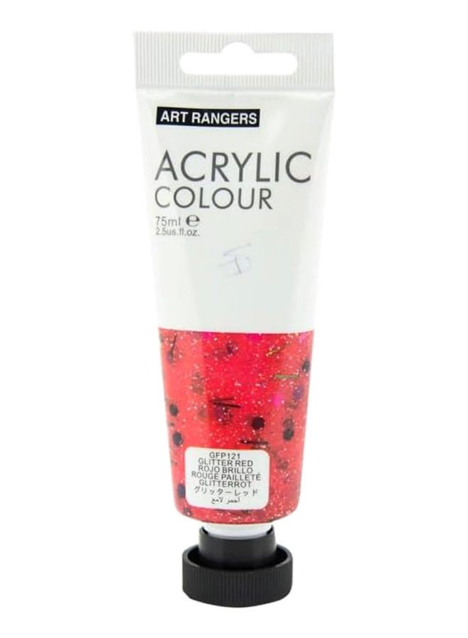 ART RANGERS Acrylic Colour – Glitter Red 75ml | High-Quality Metallic Paint for Art & Craft - GFP121