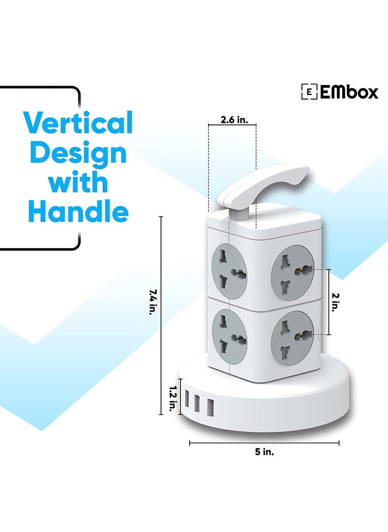Magicwand Magicwand Power Extension Cube with 3 USB-A & 8 Power Outlets with Voltage Surge Protection【Pack of 1】  - Image 3