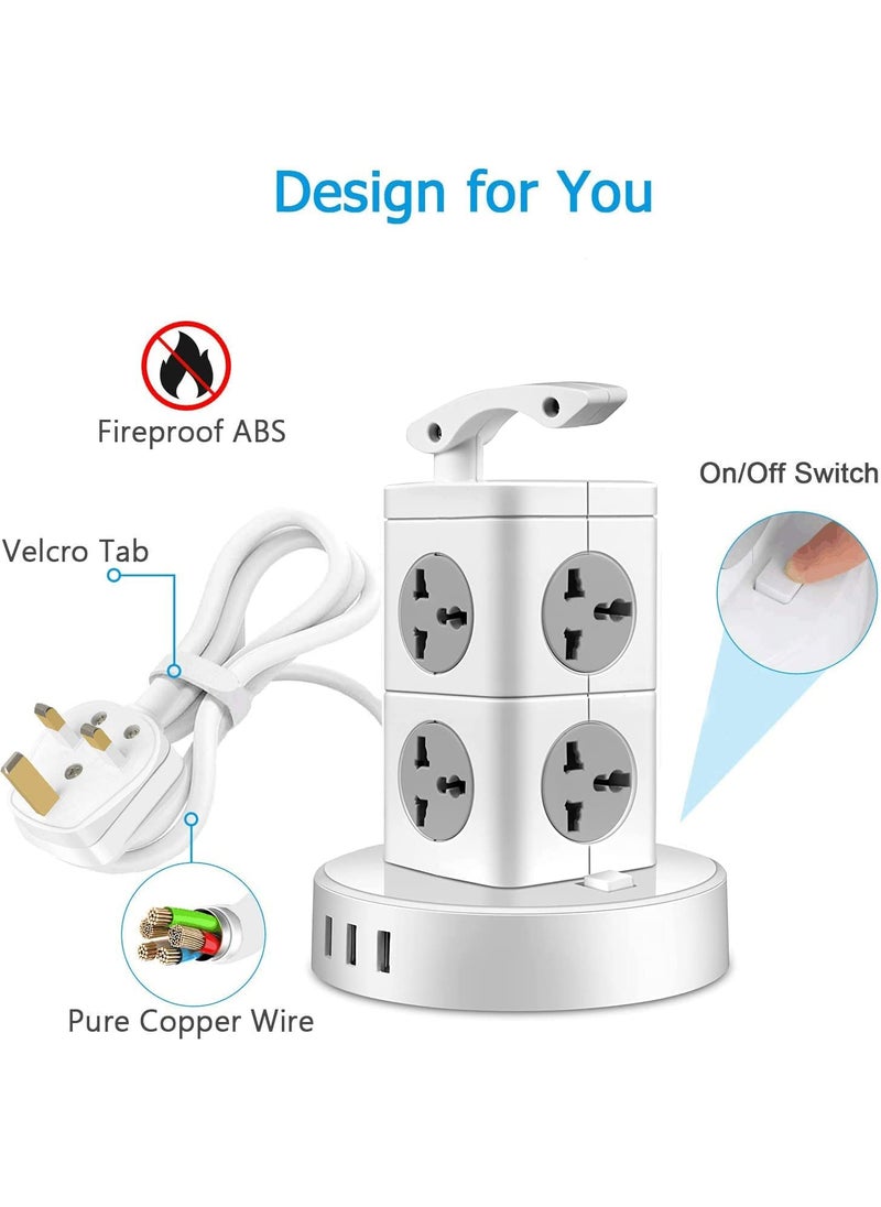 Magicwand Magicwand Power Extension Cube with 3 USB-A & 8 Power Outlets with Voltage Surge Protection【Pack of 1】  - Image 5