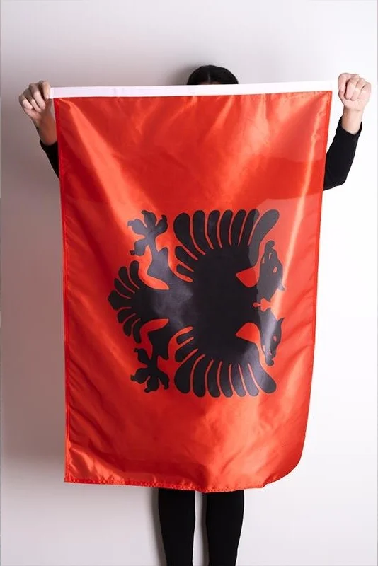 زد سي بايراك Zc Flag Albania National Send Flag Raschel Fabric Digital Printing 300x450 cm