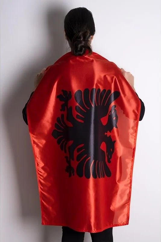 زد سي بايراك Zc Flag Albania National Send Flag Raschel Fabric Digital Printing 300x450 cm