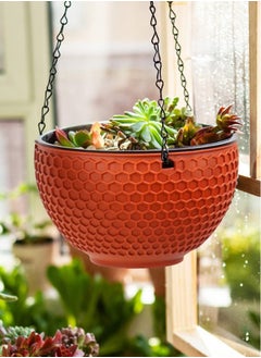 Generic 3 Piece Hanging Planter Set for Indoor and Outdoor Use with Drainage Holes and Removable Saucers for Home and Garden Decor  - Image 5