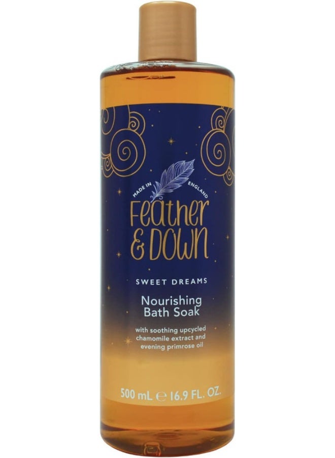 Feather & Down Nourishing Bath Soak (500ml) - with Soothing Upcycled Chamomile Extract And Evening Primrose Oil Nourish Your Body And Calm Your Mind Cruelty Free Vegan Friendly - Image 1