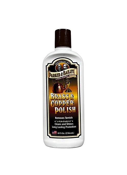 Parker & Bailey PARKER  BAILEY Brass and Copper Polish  Brass Polish Cleaner Copper Cleaner and Polish Tarnish Remover Metal Polish Cream for Polishing Antique Decor Pans Furniture 8 Oz Bottle 