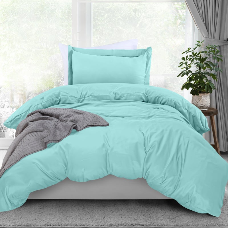 Utopia Bedding Duvet Cover Twin Size - 2 Piece with Zipper Closure - 1 Comforter Cover 68X90 Inches & 1 Pillow Sham 20X26 Inches (Spa Blue) Comforter Not Included - Image 1