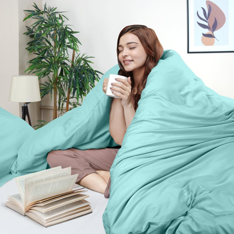 Utopia Bedding Duvet Cover Twin Size - 2 Piece with Zipper Closure - 1 Comforter Cover 68X90 Inches & 1 Pillow Sham 20X26 Inches (Spa Blue) Comforter Not Included - Image 3