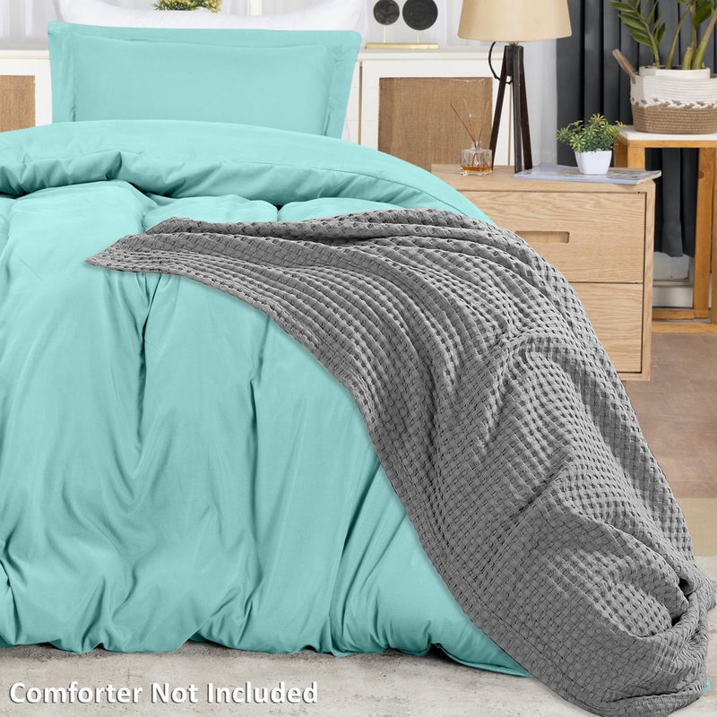 Utopia Bedding Duvet Cover Twin Size - 2 Piece with Zipper Closure - 1 Comforter Cover 68X90 Inches & 1 Pillow Sham 20X26 Inches (Spa Blue) Comforter Not Included - Image 4