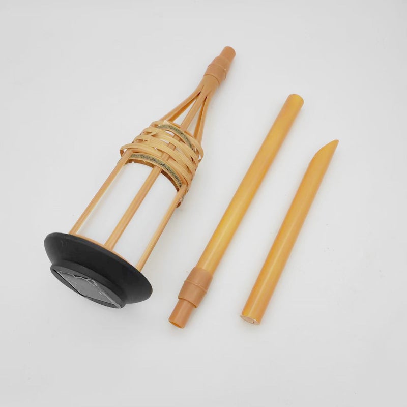 Bamboo Solar Flame Lamp Torch Lamp Bamboo Simulation Solar Flame Lawn Lamp Factory Supply(12 lamp bamboo style, Solar lawn lamp)2pcs bamboo - Image 4