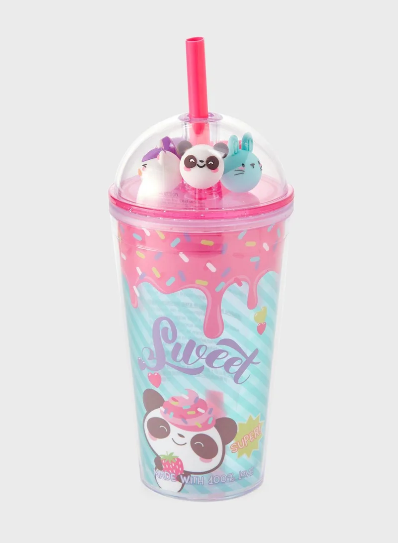 Claires Pink Critter Drinks Tumbler