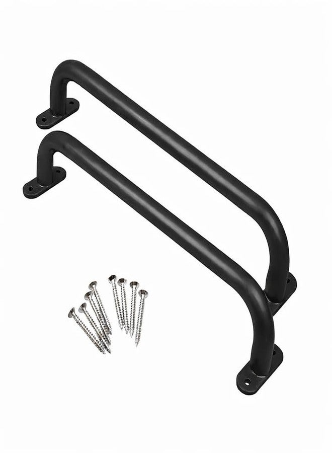 REZNOR 19 inch Long Metal Playground Safety Handle Monkey Bars for Kids Backyard, Playset Handle Accessories for Playhouse, Jungle Gym for Indoor Outdoor Playground-Black, Pack of 2 - Image 1