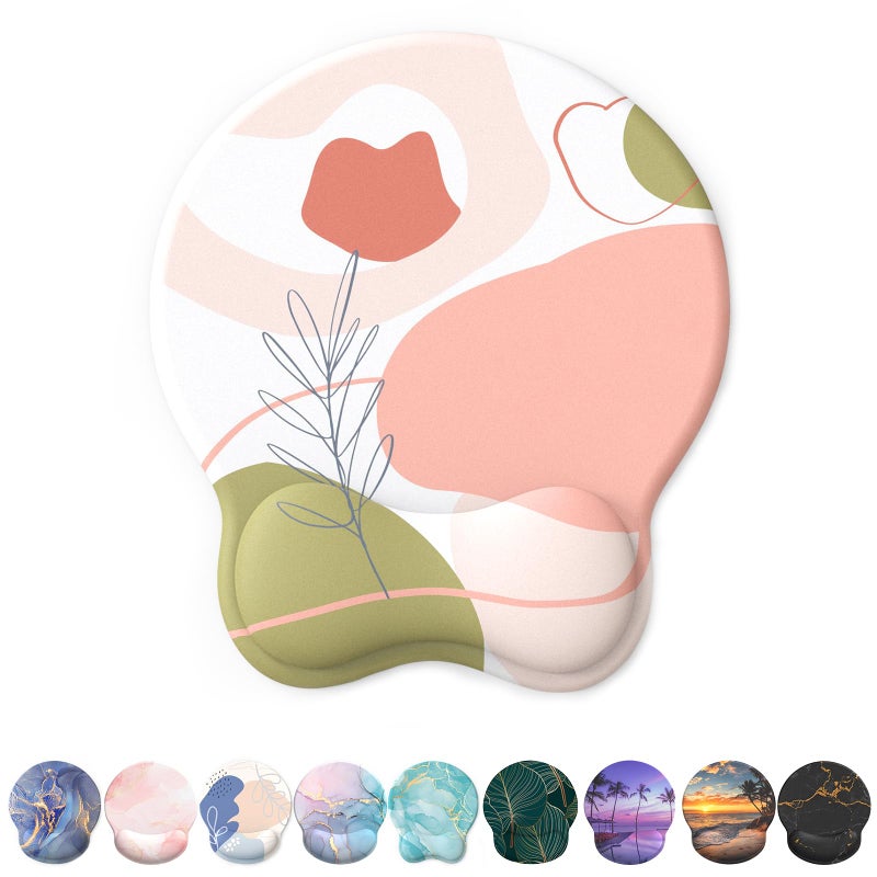 eulps Mouse Pad with Wrist Rest, Comfortable Computer Mousepad with Gel Wrist Support Smooth Surface and Non-Slip PU Base for Pain Relief, Laptop, Office & Home (Rose) - Image 1