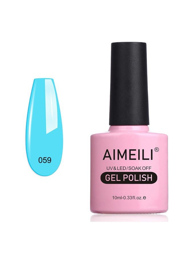 AIMEILI UV LED Gel Polish Removable Gel Nail Polish Light Blue Gel Polish - Neon Pacific (059) 10 ml - Image 1