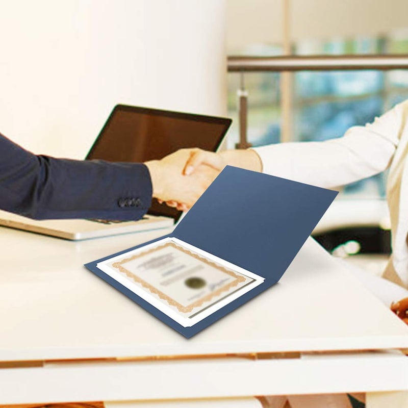 SUNEE Certificate Holders(Navy Blue, 50 Packs), Diploma Covers Gold Foil Border, for Letter Size 8.5x11 Certificates, Cardstock, Document Papers - Image 5