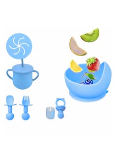 Generic Baby Feeding Set with Suction Bowl, Sippy Cup, Utensils and Fruit Teether, 6 Pieces  - Image 1