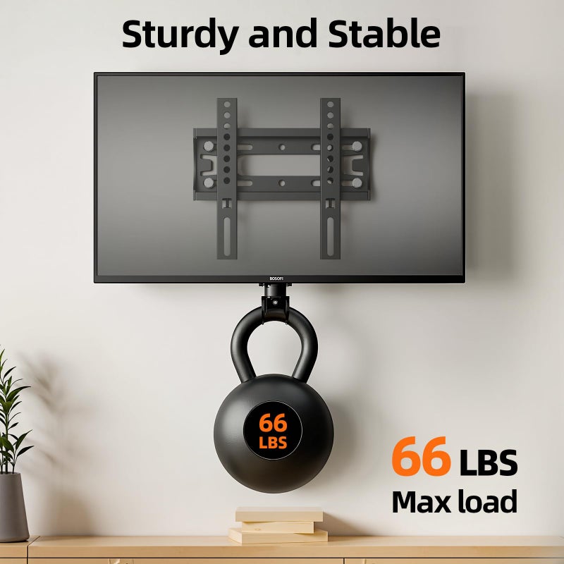 IWORKBOARD IWOBOARD 32 40 42 inch Fixed TV Monitor Wall Mount for LED LCD TVs & Monitor, Low Profile Small RV TV Mount, Easy Slim Flat Wall Bracket, Max VESA 200x200mm, 66lbs, Single Stud, Fit 19 24 42 inch - Image 4