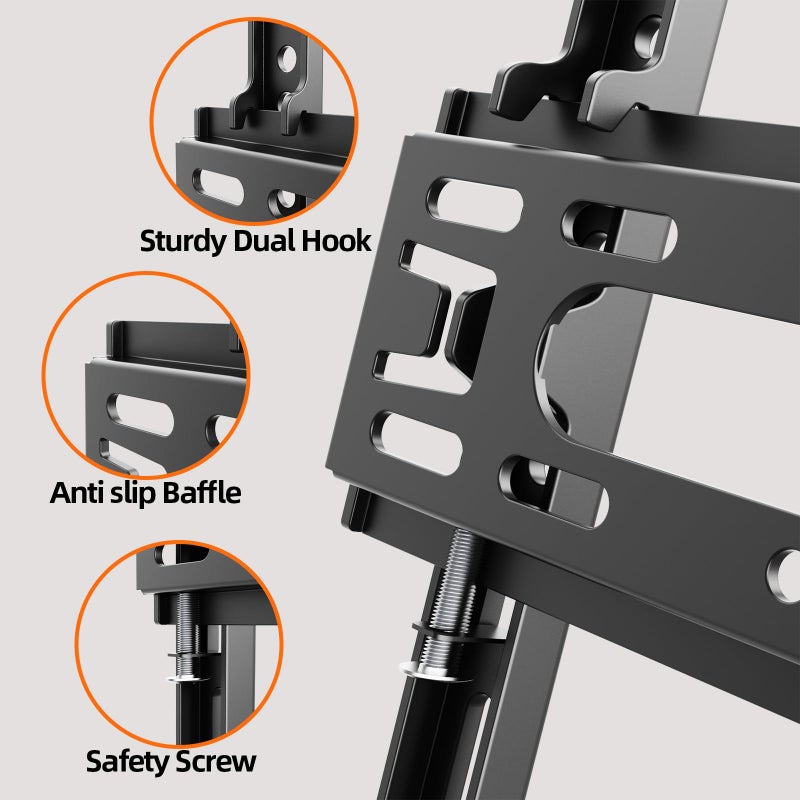 IWORKBOARD IWOBOARD 32 40 42 inch Fixed TV Monitor Wall Mount for LED LCD TVs & Monitor, Low Profile Small RV TV Mount, Easy Slim Flat Wall Bracket, Max VESA 200x200mm, 66lbs, Single Stud, Fit 19 24 42 inch - Image 2