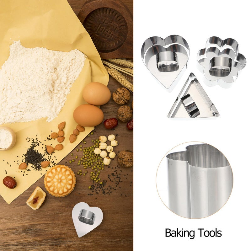 3 Piece Heart Flower Triangle Cookie Cutters Set Baking Accessories Easy Demould Kitchen Supplies - Image 5