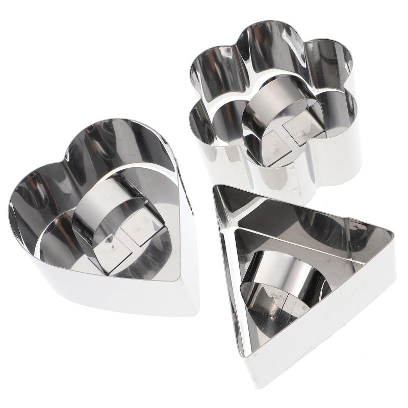 3 Piece Heart Flower Triangle Cookie Cutters Set Baking Accessories Easy Demould Kitchen Supplies - Image 2