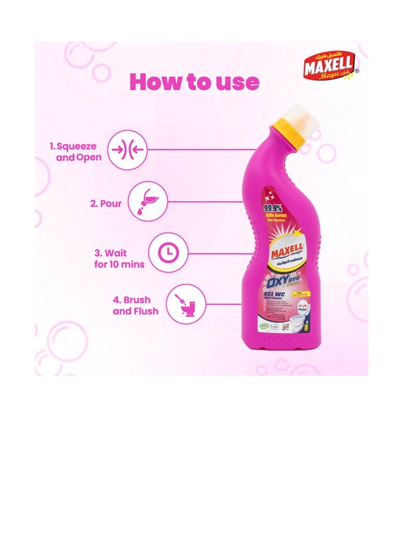 Maxell Magic Maxell Magic Toilet Cleaner | 700ml Oxy Formula for Deep Cleaning & Disinfection Powerful Stain Removal, Rust & Limescale Eliminator, Deodorizer & Germ-Killer  - Image 4