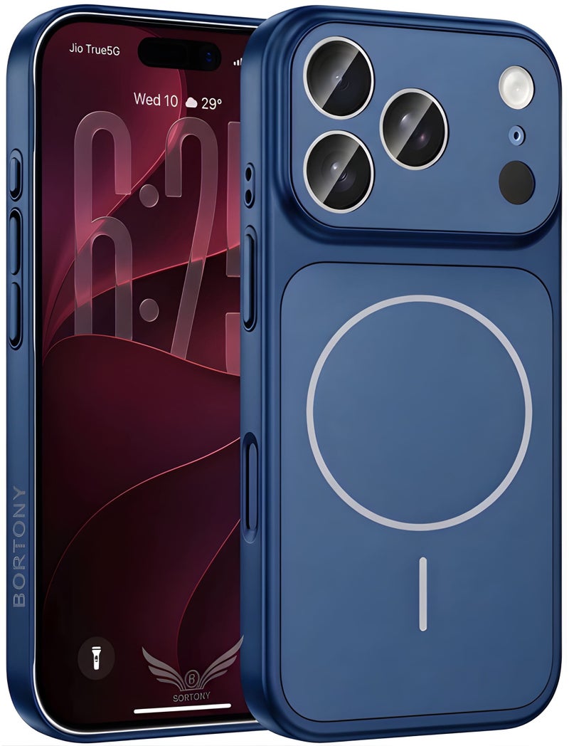 بورتوني جراب iPhone 18 Pro فائق النحافة وغير لامع (Matte) ومزود بميزة المغناطيس؛ يتميز بتصميم نحيف وصلب مع حماية للكاميرا، ومخصص لهاتف iPhone 18 Pro (مقاس 6.3 بوصة). - Image 1