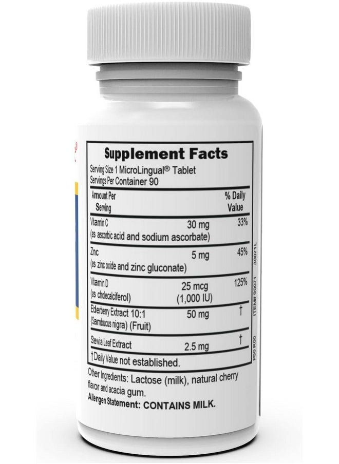 Superior Source Superior Source Zinc Plus - Immune System Health Support Supplement - Vitamin C, Elderberry & Vitamin D3-90 Instant Dissolve Tablets  - Image 2
