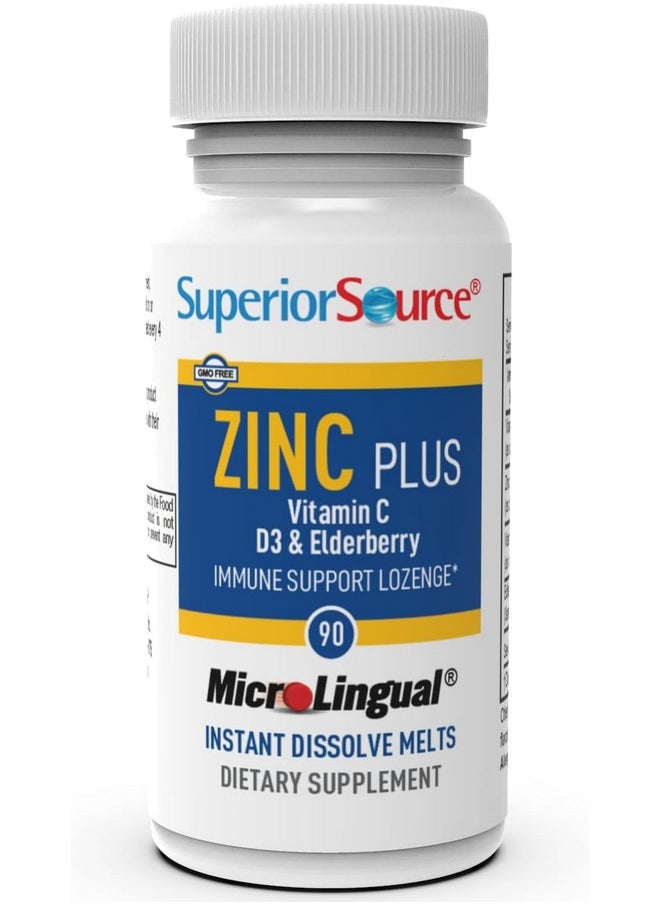 Superior Source Superior Source Zinc Plus - Immune System Health Support Supplement - Vitamin C, Elderberry & Vitamin D3-90 Instant Dissolve Tablets  - Image 3