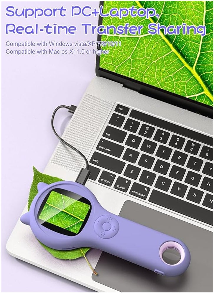 Generic Kids Educational Microscope – Mini Pocket Handheld Microscope – Educational Science Set Toy Birthday Gift for 3 4 5 6 7 8 9 10 Years Old Girls (Purple)  - Image 5