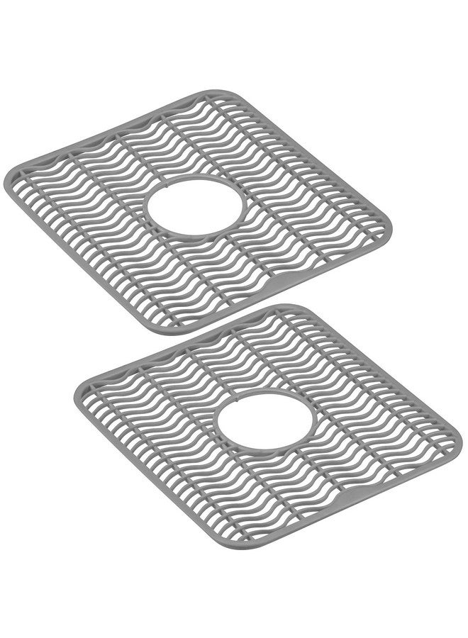 DecorRack 2 Gray Sink Protectors for Kitchen Sink, 12" x 11" Dish Rack, Protect Sink from Stains, Damage, Scratches, Dishwasher Safe Sink Grid, Sink Mat, for Kitchen (2 Pack, Gray) - Image 2