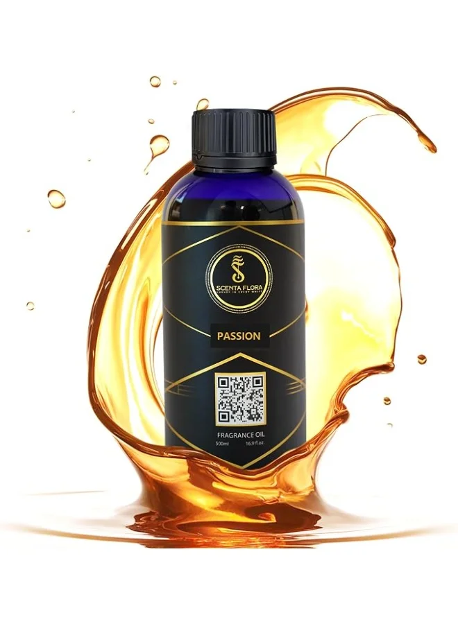 سينتا فلورا زيت "باسيون" (Passion) العطري من SCENTA FLORA لأجهزة نشر الروائح والعلاج العطري (500 مل) | مزيج حيوي يجمع بين الحمضيات والزهور والنفحات الترابية | أضف لمسة من الدفء والتميز إلى أي مكان