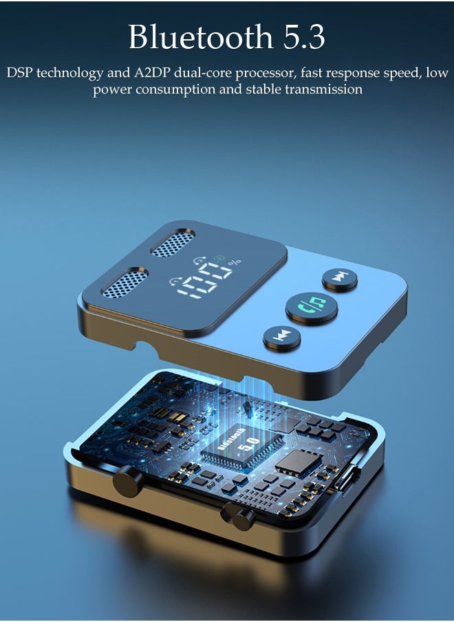 DUNISO Bluetooth Receiver,Bluetooth 5.3 Car Adapter,Audio Receiver Emitter,Two modes，Plug And Play，Can Connect Two Mobile Phones Simultaneously，Apply To Mobile，Pad，TV，Audio，Headset，Speaker,55*43.3*13mm  - Image 3