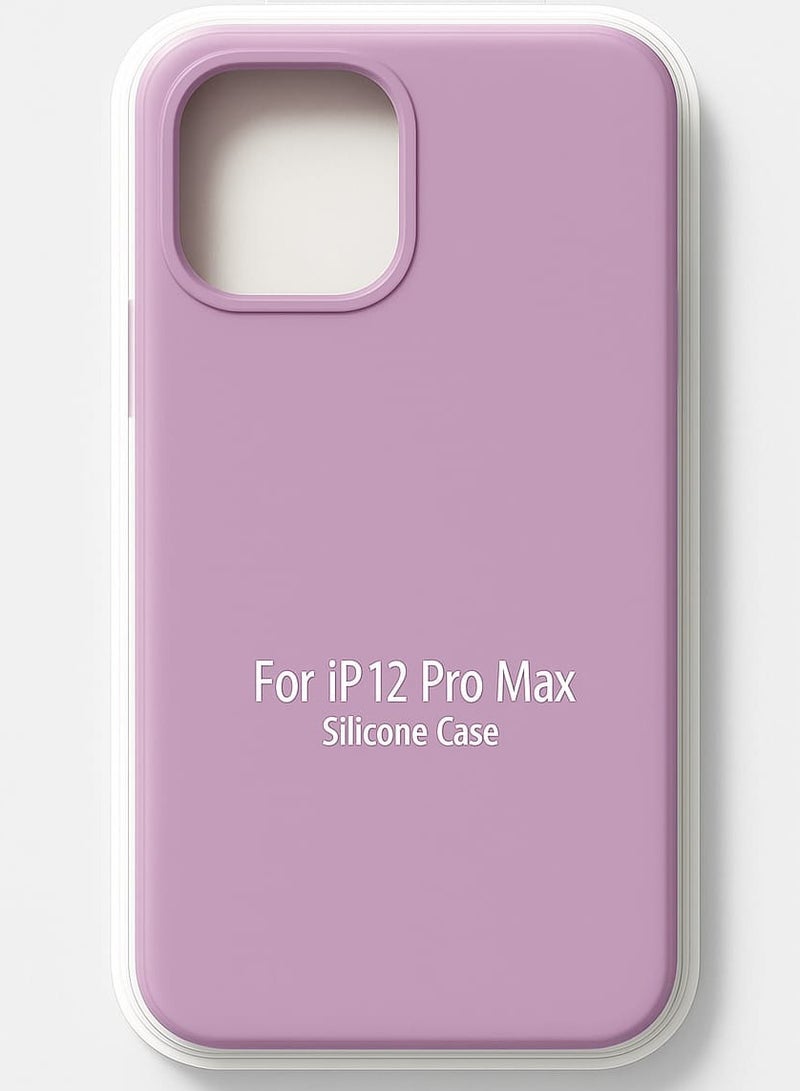 iPhone 12 Pro Max Silicone Case – Slim Shockproof Protective Back Cover, Soft & Lightweight, Purple - Image 1