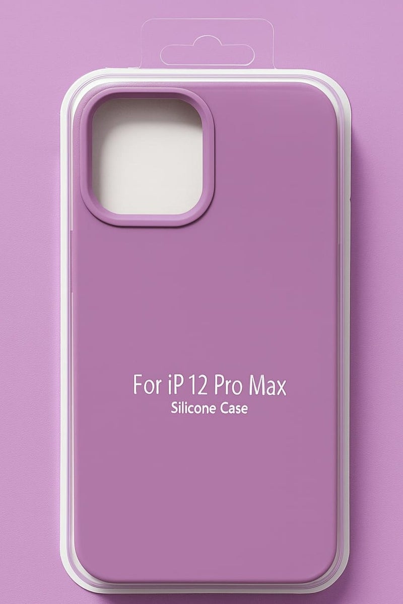 iPhone 12 Pro Max Silicone Case – Slim Shockproof Protective Back Cover, Soft & Lightweight, Purple - Image 2