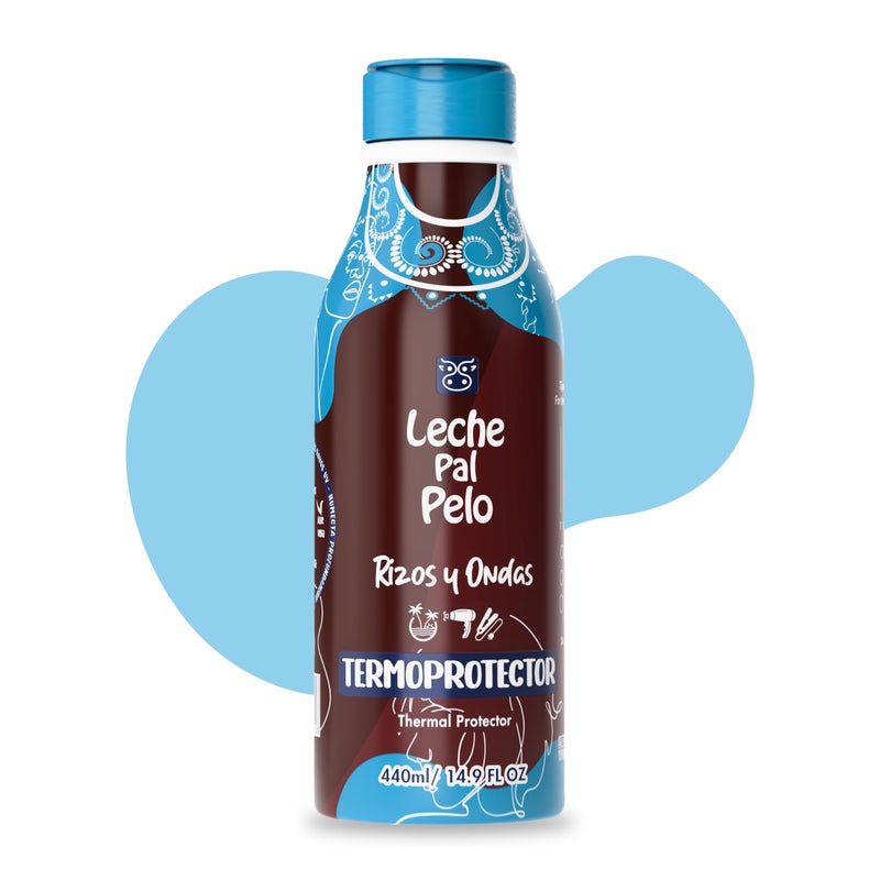 Leche Pal Pelo Thermal Hair Protector for Curly  Wavy with Aloe Vera Coconut Milk Provitamin B  Leavein Treatment  Hydration  Frizz Control  149 Oz