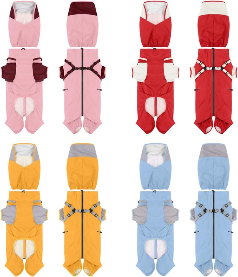 Water Dog Raincoat with Removable Hoods Elastic 4 Leg Designs Protective Rain Coat for Small to Large Breeds Outdoor Dog Rainwear - Image 5